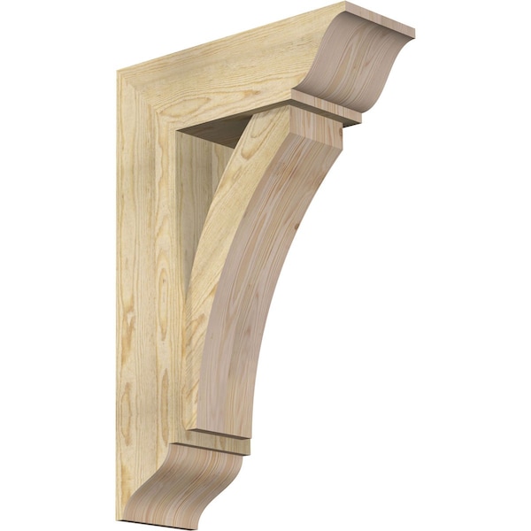 Ekena Millwork Thorton Traditional Rough Sawn Bracket w/ Offset Brace, Douglas Fir, 8"W x 22"D x 34"H BKT0806X22X34THR01RDF - main